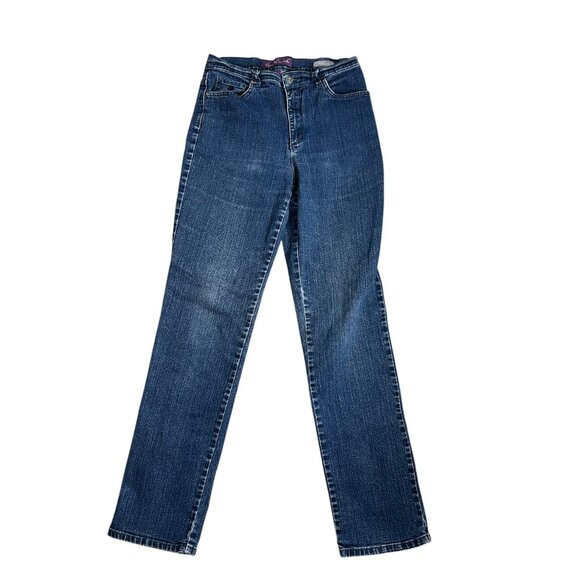 Gloria Vanderbilt Amanda Blue Jeans Size 8 Straight Leg 30.5" Inseam Stretch - Picture 1 of 9